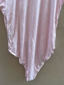 Light Pink Ribbed Bodysuit