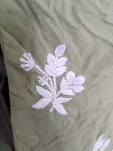 Embroidered Olive Green Kurta