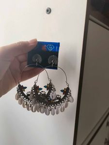 Peacock Design Ethnic Hoop Earrings