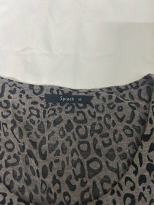 Combo of Leopard Print Top &amp; Black Jeans