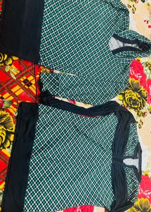 combo Green Checked winter tops for girls
