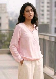 Light Pink Polka Dot Top
