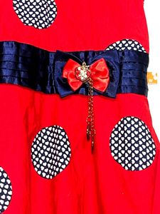 Red Girls Dress - Retro Type - Party Wear