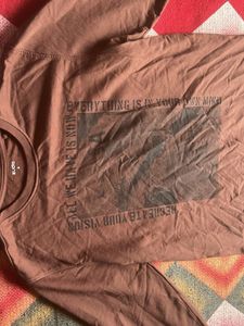 Brown Graphic Print Long Sleeve T-Shirt