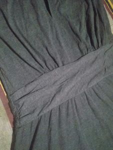 Chic Dark Grey Ruched Waist Dress
