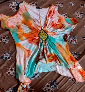 Boho Cold Shoulder Print Top