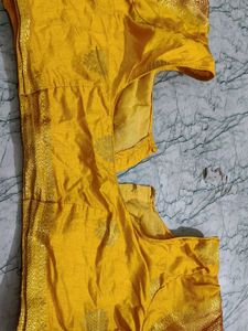 Vibrant Yellow Brocade Blouse