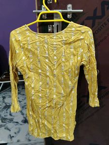 mustard colour short kurti