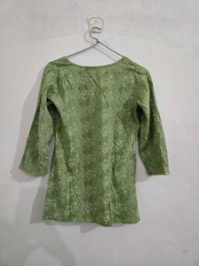 Green Paisley Print Kurta
