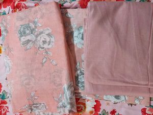 Elegant Floral Print Kurta Set(unstitched)