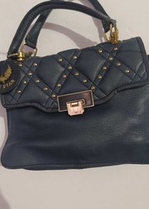 Stylish Quilted hidesign Blue Handbag