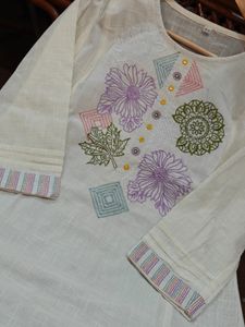 Elegant Beige Embroidered Co-ord Set