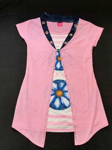 Pink Tunic Top with Floral Print