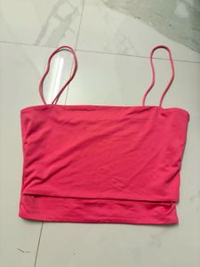 Hot Pink  Shein spaghetti Strap Crop Top