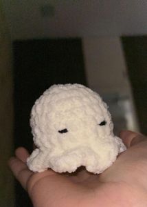 Crocheted White Octopus Plushie