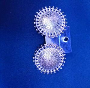 Silver Tone Jhumka Earrings