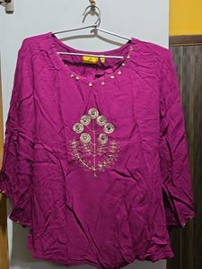 Embellished Magenta Kurta