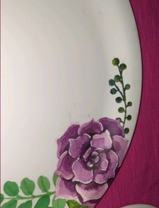 Unused New Floral Design Dinner Plates - Set of 2