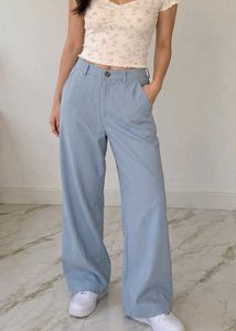 Light Blue Wide Leg Trousers