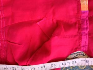 Pink Printed Saree with Blouse