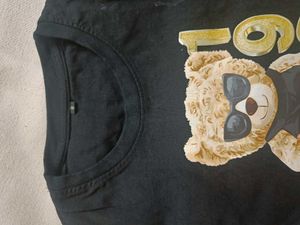 Black Teddy Bear Graphic T-Shirt