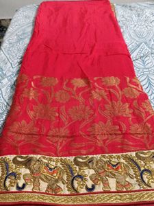 Exquisite Red Silk Saree