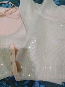 Heavy Sequence Saree.Light Pink Colour Saree