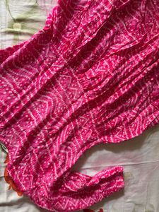 Vibrant Pink Bandhani Cotton Kurta from Jaipur