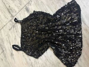 Sparkly Black Sequin Camisole Top