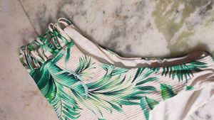 Tropical Leaf Print Bikini Bottom