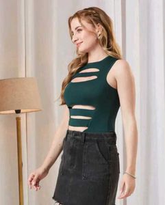 Shein Sleeveless Front Cut-Out Leotard Top
