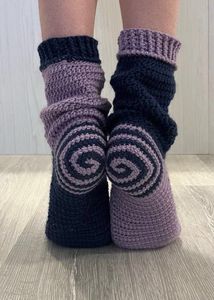 🌀Spiral Crochet Socks