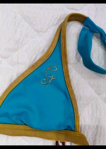 Ocean Blue &amp; Yellow Bikini Top