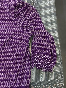 Stylish Purple Printed Kimono Cardigan(shrug)