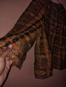 Front Buttoned Coat For Women Multicolored