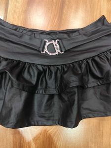 Black Ruffled Punk Mini Skirt
