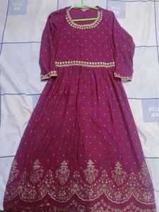 A line frock kurta combo