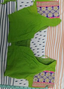 Designer Embroidered Green Saree