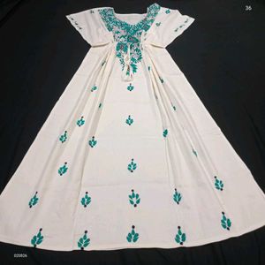 Hand Kantha Embroidered Kaftan Dress