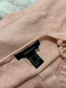 Cute Pink Button-Down Crop Top