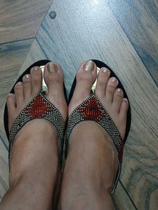 Sparkling Embellished Flip-Flops
