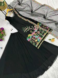 New Festive Kurti Outfit in Black Colour