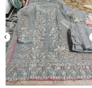 Stunning Grey Embroidered Kurta Set