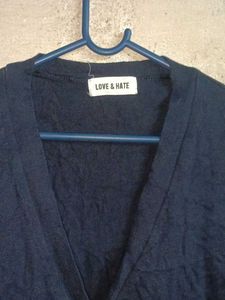 Navy Blue V-Neck Cardiga Oversized