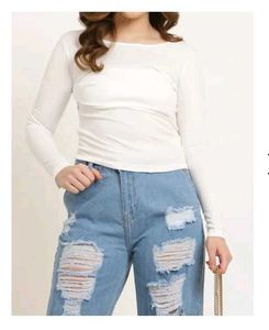 Elegant White Long Sleeve Top