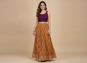 Flowy Ethnic Skirt with Floral Print