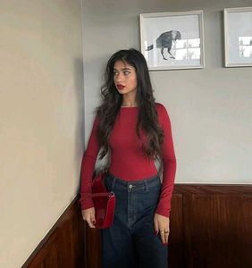 red Long Sleeve Top