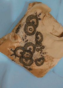 Elegant Gold Embroidered Gown