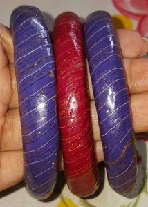Set of 3 Colorful Jaipur Bangles