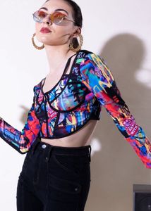 Stylecast X Hersheinbox Black&amp;Blue Abstract Print